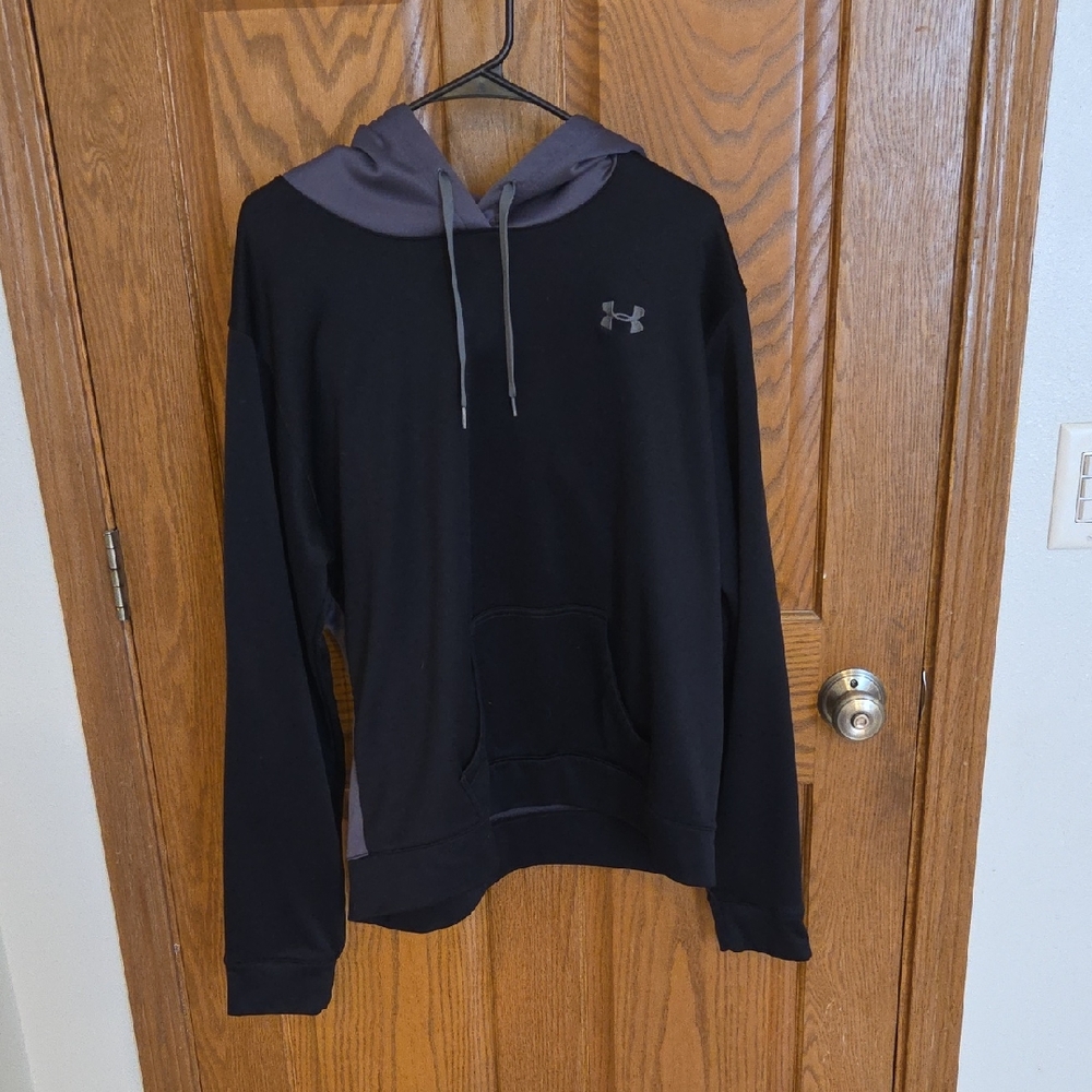 Under Armour Men’s Black Hoodie with Gray Hood & Logo